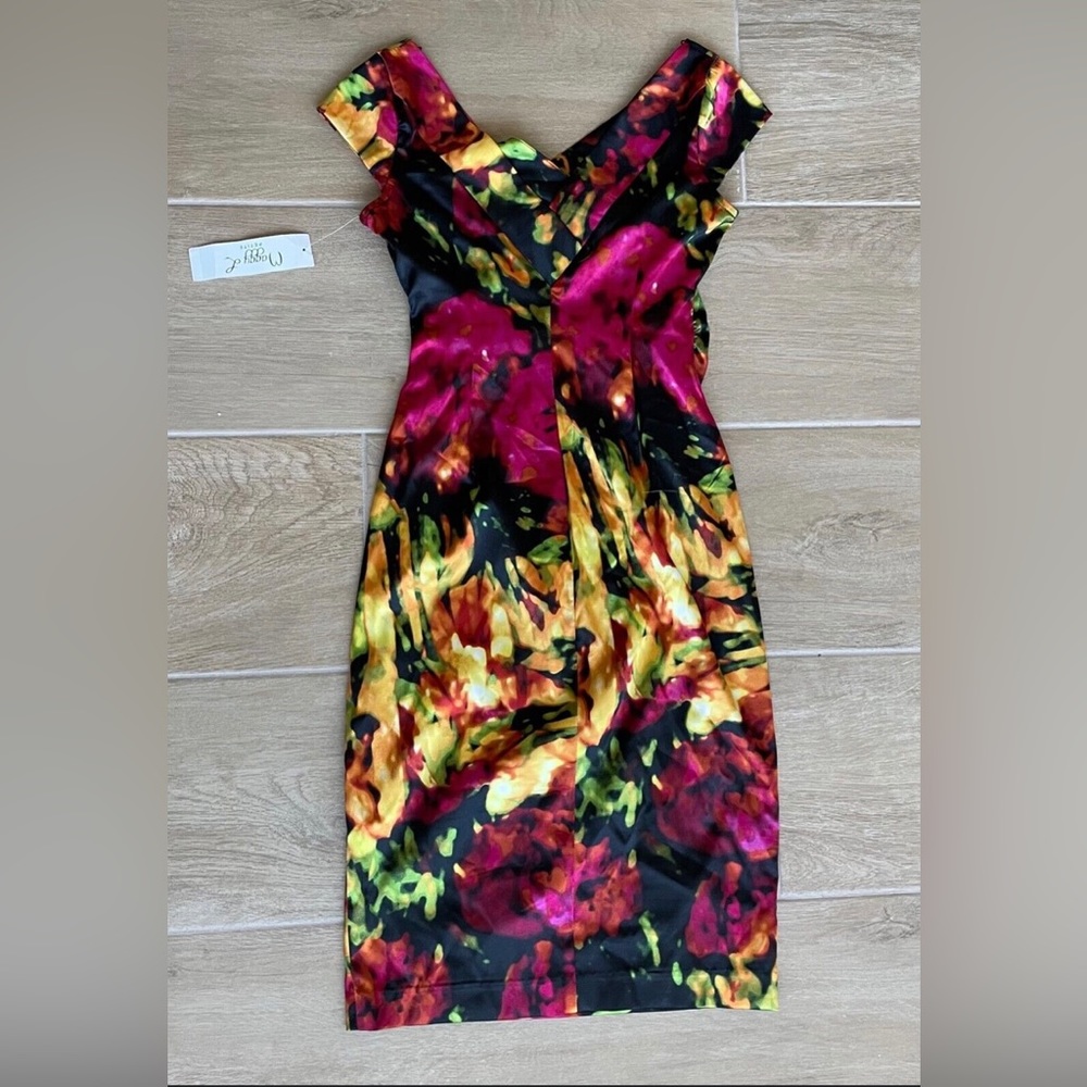 Maggi London Petite Floral Sheath Midi Dress
